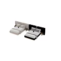 Modern Double Bed With Textured Upholstered Headboard Plush Pillows Throw Blanket And Nightstand