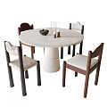Quiet wind table and chair combination 3d model