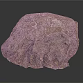Natural Rock With Rough Textured Surface And Mossy Vegetation Cover