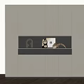 Modern Entrance Side Cabinet Interior With Display Niche And LED Strip Lighting