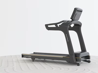 Fitness Equipment Sleek Treadmill With Display Screen And Black Frame For Home Gym 3d model