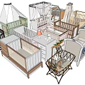 Stylish Baby Cribs In Various Designs With Canopy And Wooden Frames