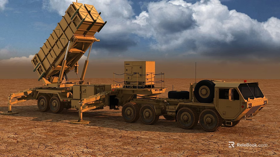 Military Tank With Heavy Armor And Cannon Moving Across Desert Under Cloudy Sky 3d model 