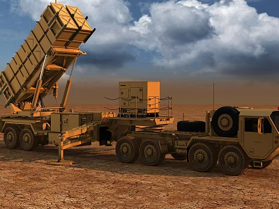 Military Tank With Heavy Armor And Cannon Moving Across Desert Under Cloudy Sky 3d model