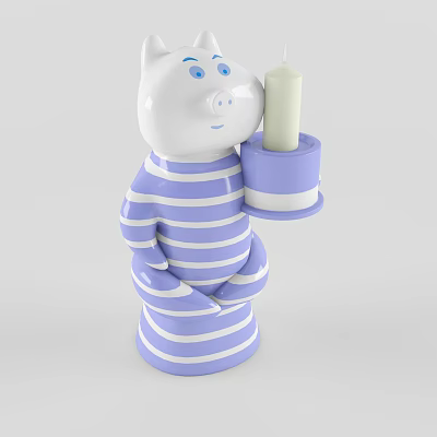 Modern Candlestick Bear Candle 3d model