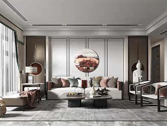 New Chinese Living Room 3d model