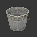 Practical Galvanized Metal Bucket with Gray Surface and Black Handle for Household Use
