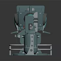 Blue Sci Fi Mechanical Devices With Control Panels Circular Lights And Gas Cylinders