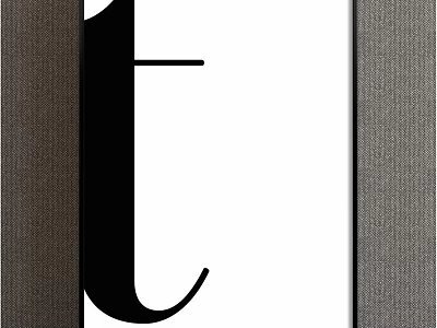 Black Letter T Design With White Background And Gray Borders For Decorative Typography Element 3d model
