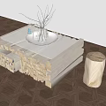 Nordic Casual Coffee Table Combination 3d model