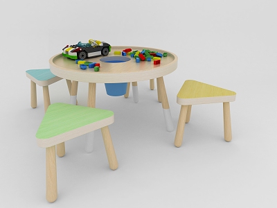 Children's table and chair combination model