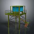 Tower defense sentry tower air defense watchtower observatory tower loft 3d model