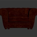 Classic Red Leather Tufted Armchair With Rolled Arms And Decorative Button Details