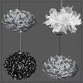 Decorative Modern Chandeliers With Various Textured Gray And White Design Styles