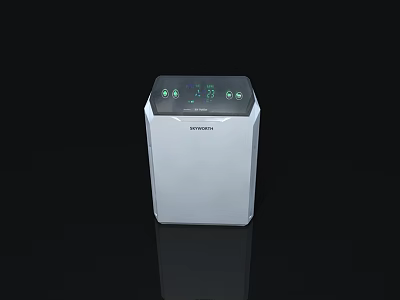 Sleek Modern White WINIA Air Purifier with Control Panel and Green Indicator Lights 3d model