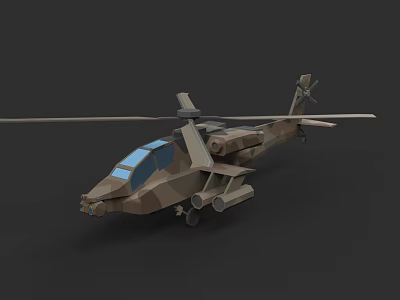 Military Camouflage Helicopter With Dual Rotors Cockpit Windows And Landing Gear 3d model