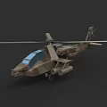Military Camouflage Helicopter With Dual Rotors Cockpit Windows And Landing Gear