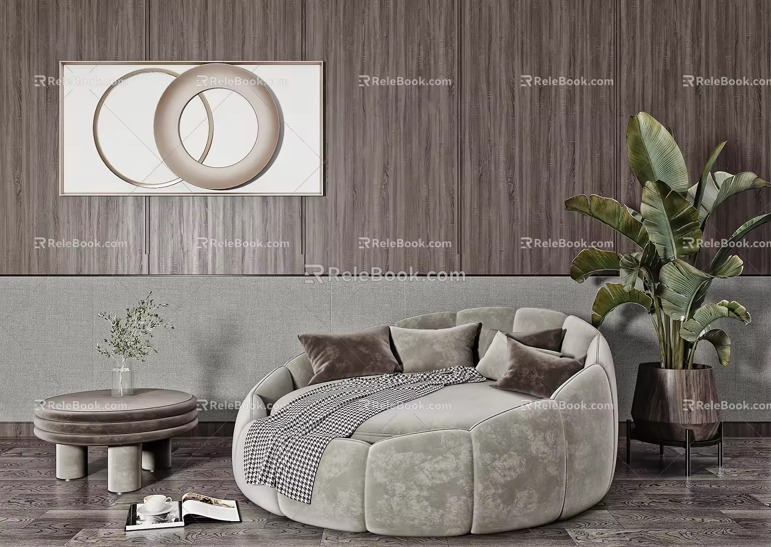 Modern Single Sofa Lazy Sofa 3d model