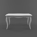 Elegant White Classical Style Desk With Carved Details Curved Legs And Drawer Chest