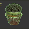 Delicious Cupcake With Red Paper Cup And Dark Brown Swirl Top Yellow Cream Filling