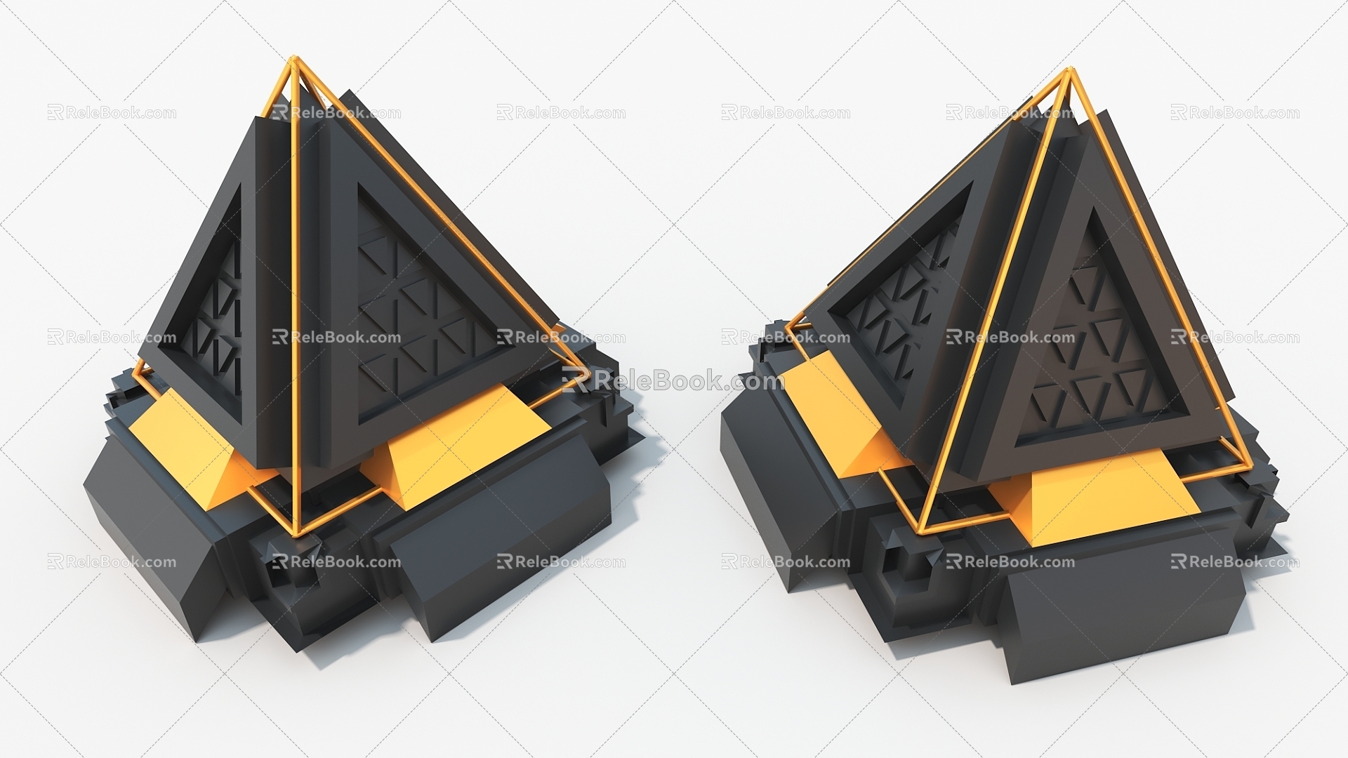 Vertebral pyramid device future mechanical Cypunk hard surface high-tech industrial parts 3d model