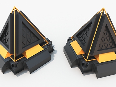 Vertebral pyramid device future mechanical Cypunk hard surface high-tech industrial parts 3d model