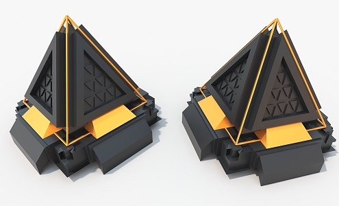 Vertebral pyramid device future mechanical Cypunk hard surface high-tech industrial parts 3d model