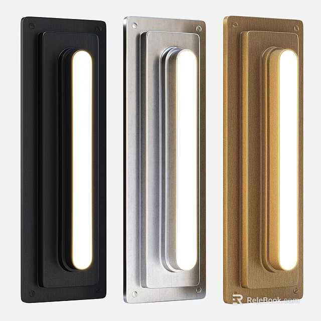 Sleek Modern Illuminated Door Handles in Black Silver and Gold Finishes with Contemporary Design 3d model 