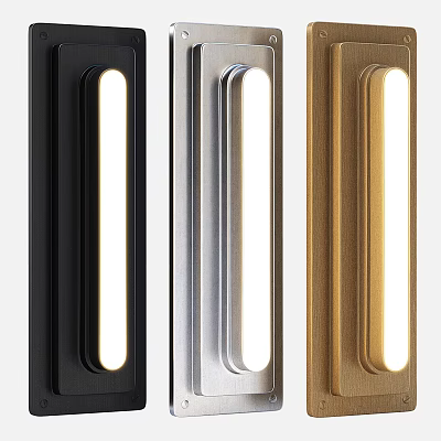 Sleek Modern Illuminated Door Handles in Black Silver and Gold Finishes with Contemporary Design 3d model
