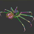 Mechanical Spider Game Movie Character with Steampunk Metal Legs and Intricate Mechanical Body