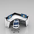 Modern Monitoring Room With L Shaped Console Dual Screens And Ergonomic Chair