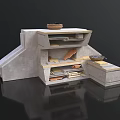 Modern Storage Furniture With Multi Layer Shelves And Decorative Items