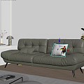 Modern Double Sofa Double Sofa Coffee Table Combination 3d model