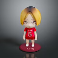 Cartoon Character Lilo Figure with Yellow Gradient Hair and Red Sportswear Number 5