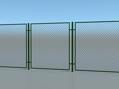 Green Metal Mesh Fence Panels For Outdoor Secure Enclosure Structure 3d model