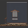 A Frame Two Story Wooden House With Blue Roof Balcony Stone Base And Grass