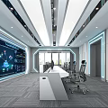 Modern monitoring room Central control room 3d model