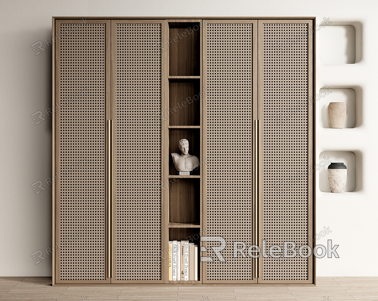 Silky Wardrobe Rattan Wardrobe Solid Wood Wardrobe Pottery Pot model