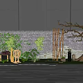New Chinese style landscape sketch courtyard landscape 3d model