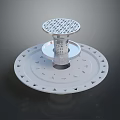 Stainless Steel Drainage Component With Grid Top And Triangular Cutout Base 3d model