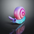 Pink And Blue Snail Shaped Decorative Furniture Ornament With Spiral Shell And Glossy Surface