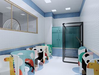 Modern Toilet Kindergarten Toilet 3d model