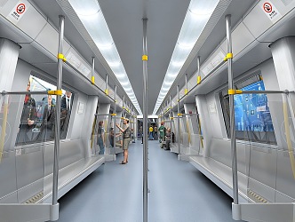 subway car subway interior fast train with animation 3d model