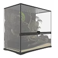 Natural Stone Wall Decor for Reptile Enclosure with Green Chameleon Branches and Plants