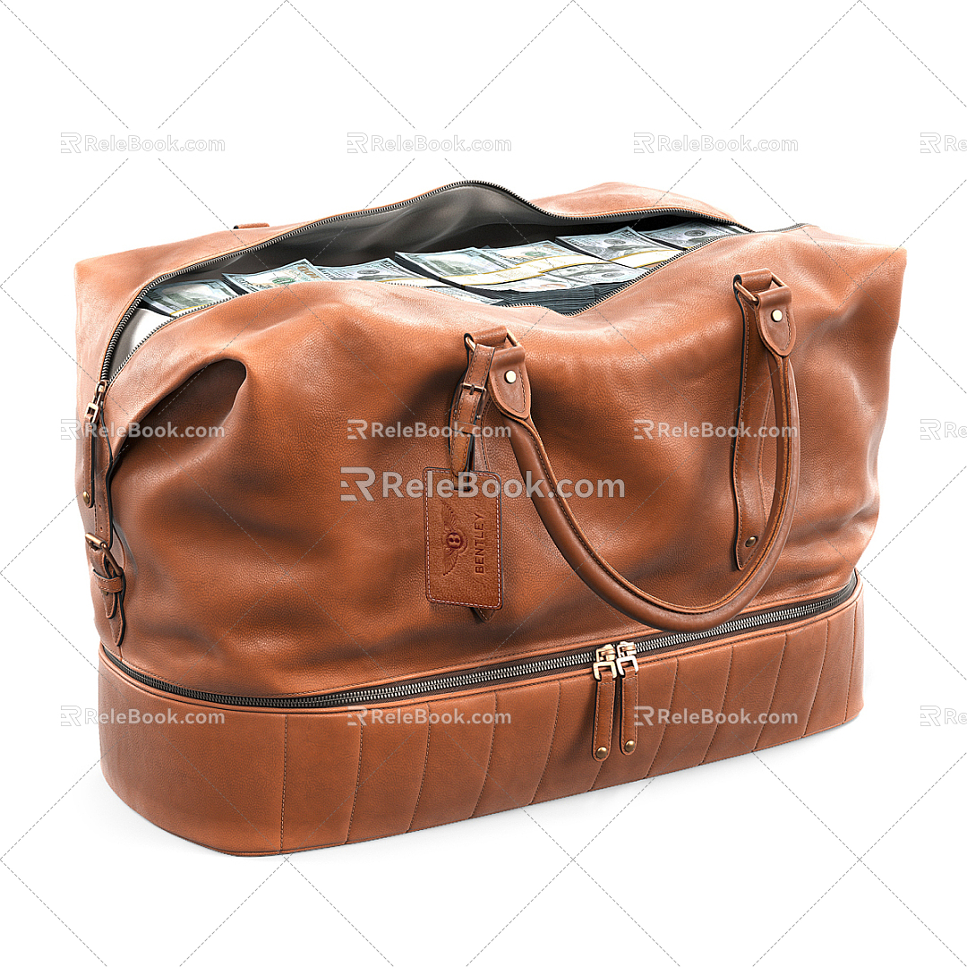 Modern Bag Leather Luggage Bag 3d model