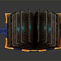Open Lifestyle Essential Book Featuring Brown Pages Blue Glowing Symbols And Orange Blue Edges