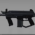 Black Tactical Submachine Gun With Futuristic Design Ergonomic Grip And LED Indicator