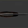 Long Silver Blade Weapon Knife with Brown Wooden Handle and Sharp Edge