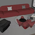 Modern sofa coffee table combination 3d model