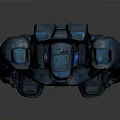Blue Futuristic Mech Robot With Metallic Armor And Glowing Chest Light